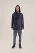 Hooded sweater with part front buttons
